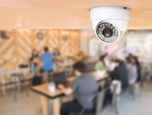 Security camera in a restaurant
