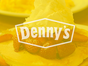 Representing the Denny's brand with their classic pancakes