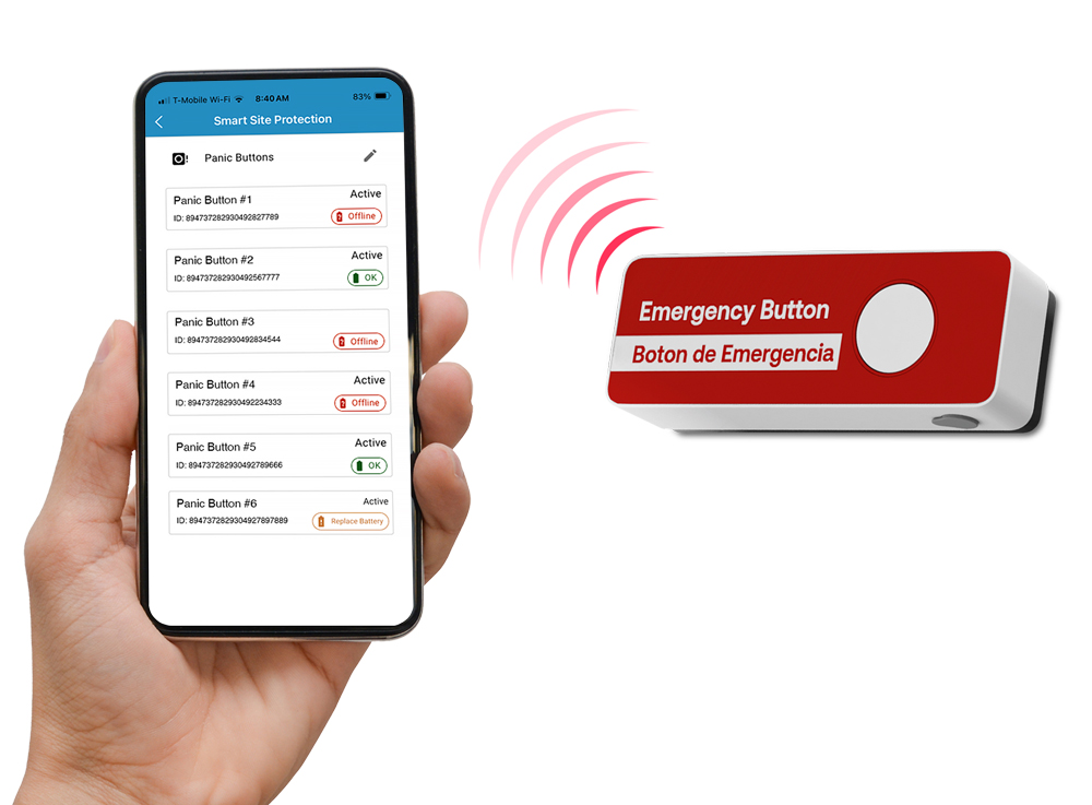 continuous monitoring for panic buttons