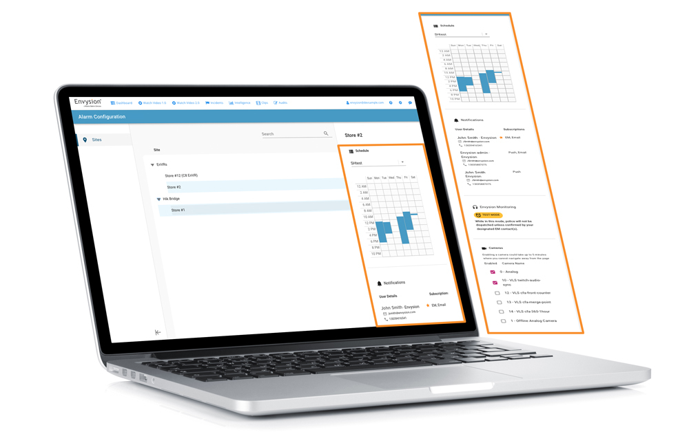 AI alarm security Smart Site Protection Configuration Screen