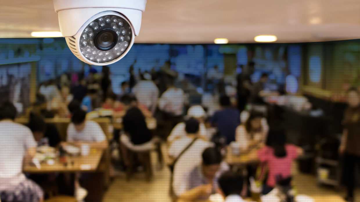 Security cameras in restaurant
