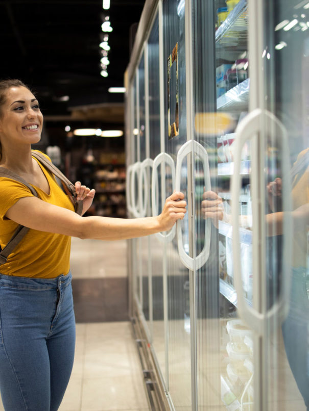 happy customer in a convenience store